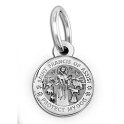 Saint Francis of Assisi   Protect My Dog   Round  Picture Locket