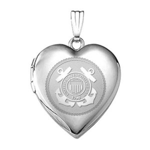 Sterling Silver Coast Guard Heart Locket