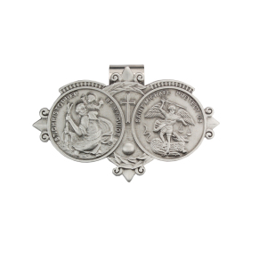 Saint Christopher   Saint Michael Religious Metal Visor Clip