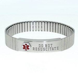 Stainless Steel Men s Do Not Resuscitate Expansion Bracelet