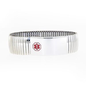 Stainless Steel Men s Medical ID Expansion Bracelet