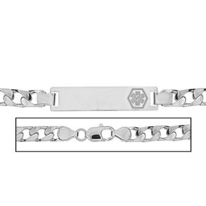 Sterling Silver Men s Curb Link Medical ID Bracelet