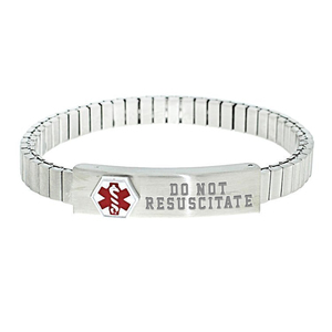 Stainless Steel Women s Do Not Resuscitate Expansion Bracelet