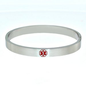 Stainless Steel Women s Medical ID Bangle Bracelet