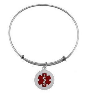 Silver Tone Women s Expandable Medical ID Bracelet