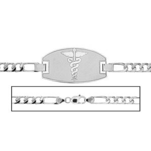 Sterling Silver Children s Figaro Link Medical ID Bracelet