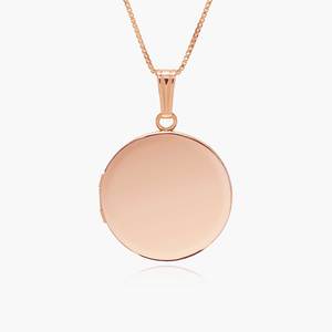 14k Rose Gold Round Photo Locket