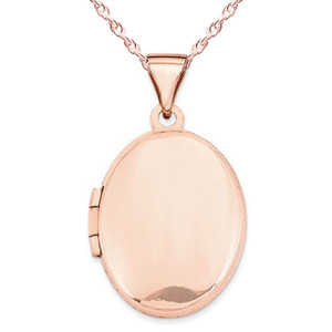 14k Rose Gold Classic Oval Photo Locket