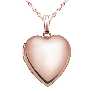 14k Rose Gold Classic Heart Photo Locket