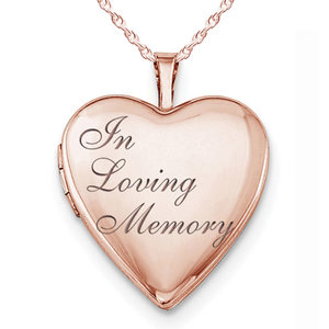 Rose Gold Plated  In Loving Memory  Heart Photo Locket