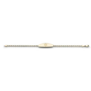 14K GOLD ANCHOR LINK MEDICAL ID BRACELET