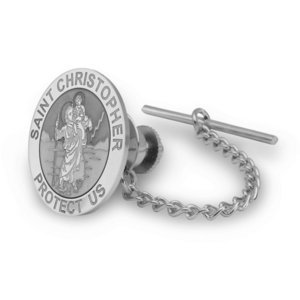 Saint Christopher Religious Tie Tack   EXCLUSIVE 