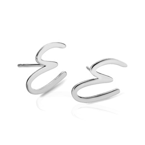 Modern Script Initial Earrings