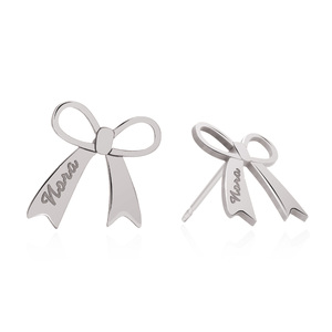 Personalized Name Bow Earrings