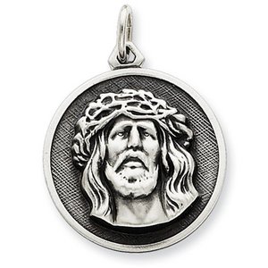 Sterling Silver Antiqued Ecce Homo Medal