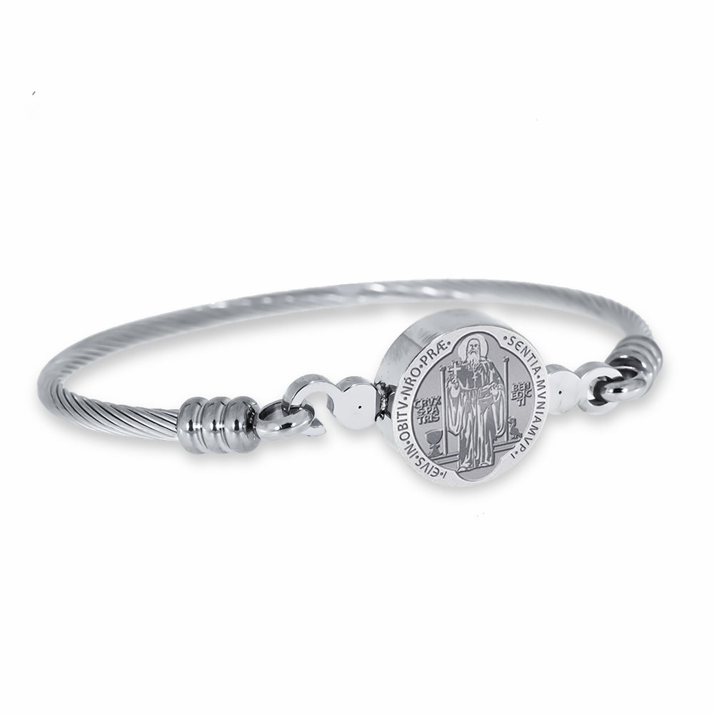 st benedict silver bracelet