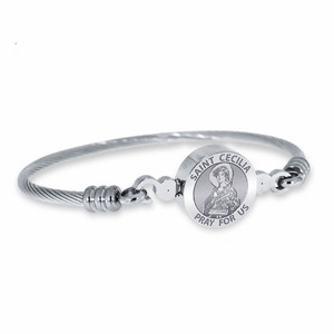 Stainless Steel Saint Cecilia Bangle Bracelet