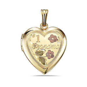 14k Gold Filled  1 Grandma Heart Photo