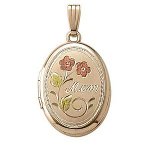 14k Gold Filled Mom Oval Photo Locket