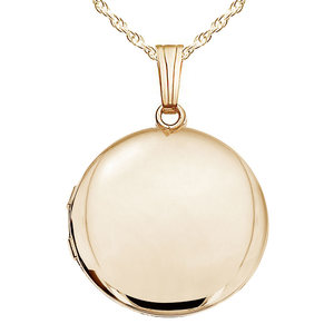 Solid 14k Yellow Gold Round Yellow Photo Locket