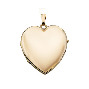 Solid 14K Yellow Gold Heart Four Photo Locket