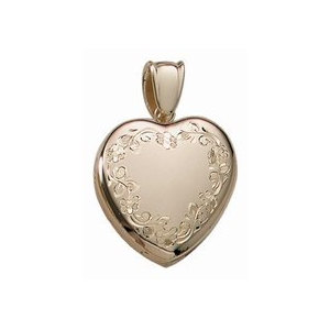 14k Yellow Gold Premium Weight Heart Photo Locket