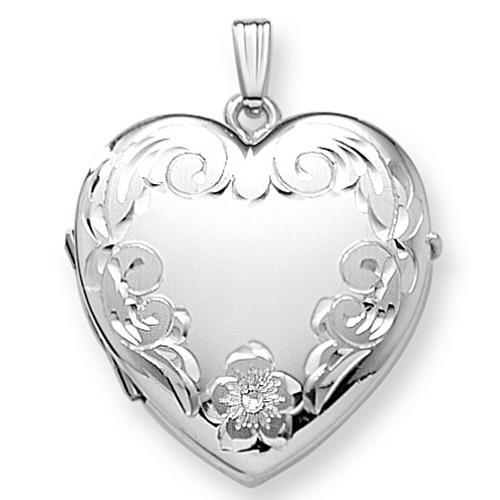 floral heart locket