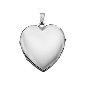 14K White Gold Heart Four Photo Locket