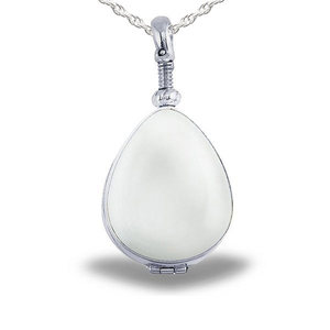 Sterling Silver Glass Teardrop Photo Locket