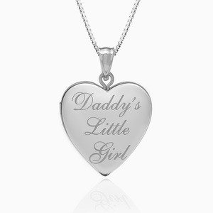 Sterling Silver Daddy s Little Girl Heart Photo Locket