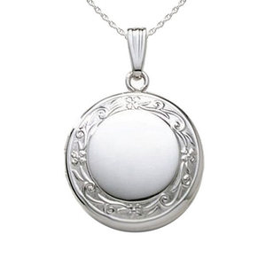 Sterling Silver Round Photo Locket