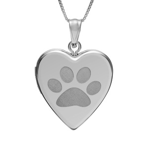 Dog Paw Print Heart Photo Locket