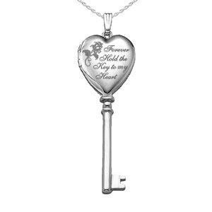 Sterling Silver Key To My Heart Key Heart Photo Locket