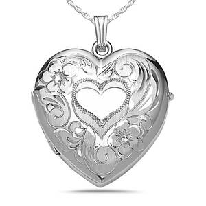 Sterling Silver Heart Four Photo Locket