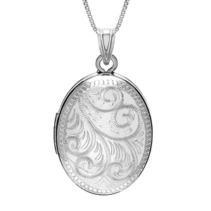 Floral Oval Photo Locket
