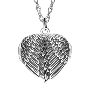 Angel Wing Heart Photo Locket