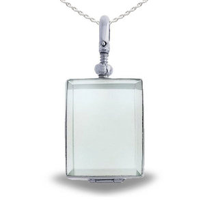 Sterling Silver Glass Rectangle Photo Locket