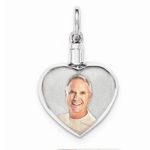 Sterling Silver Heart Photo Cremation Ash Filler