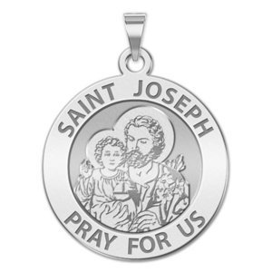 Saint Joseph Round Religious Medal  EXCLUSIVE 