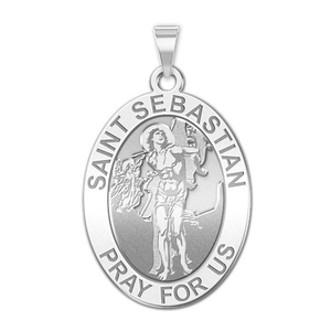 Saint Sebastian   Oval Religious Medal  EXCLUSIVE 
