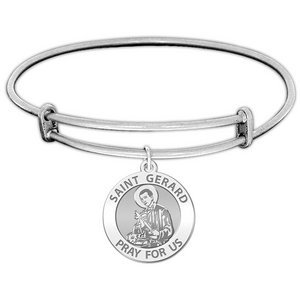 Expandable Bracelet W  Saint Gerard Charm in Color or Laser Struck