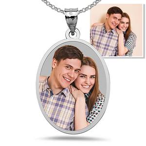 Oval with Thin Border Photo Pendant Charm