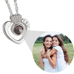 Photo Projection CZ  I HEART U  Heart Necklace   Chain