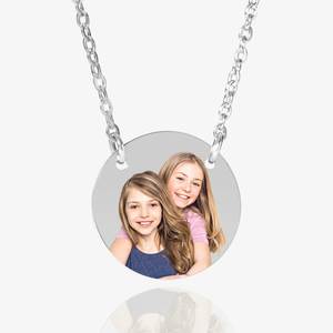 Custom Photo Stainless Steel Round Necklace