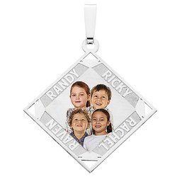 Diamond Shaped Pendant w  4 Names