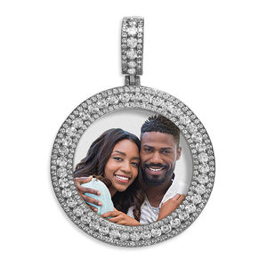 Photo Engraved Medium Cubic Zirconia Pendant