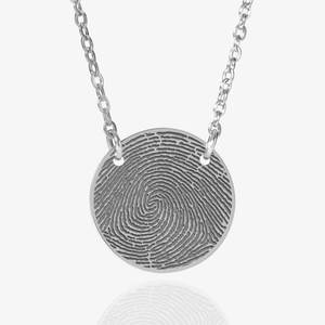 Custom Fingerprint Stainless Steel Round Necklace