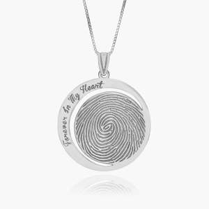 Custom Fingerprint Round Charm or Pendant