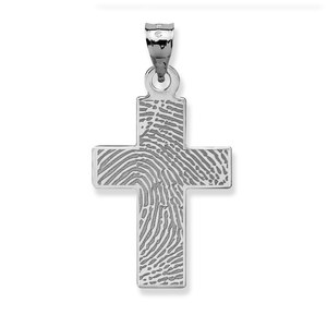 Custom Fingerprint Cross Charm or Pendant