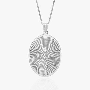 Custom Fingerprint Oval Charm or Pendant